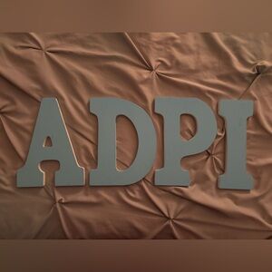 Light Blue ADPI Alpha Delta Pi Sorority Wooden 9 inch Letters Hand Painted